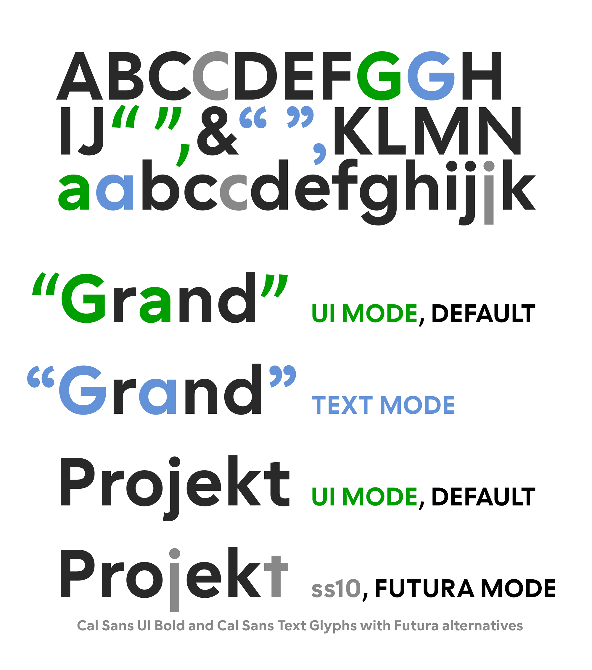 Image 2: Cal Sans UI free font examples showing typographic range