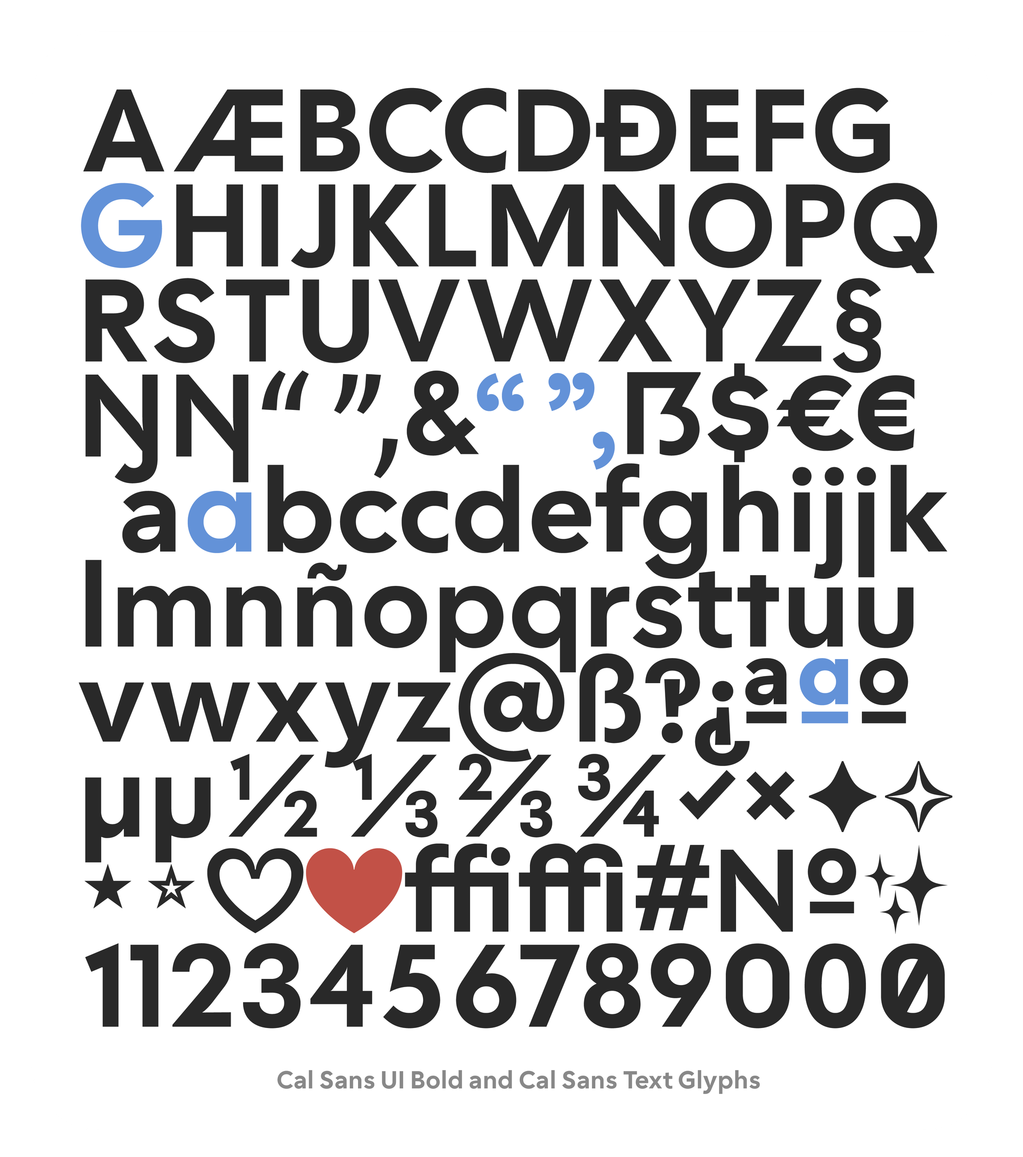 Image 3: Cal Sans UI free font character set and glyph coverage