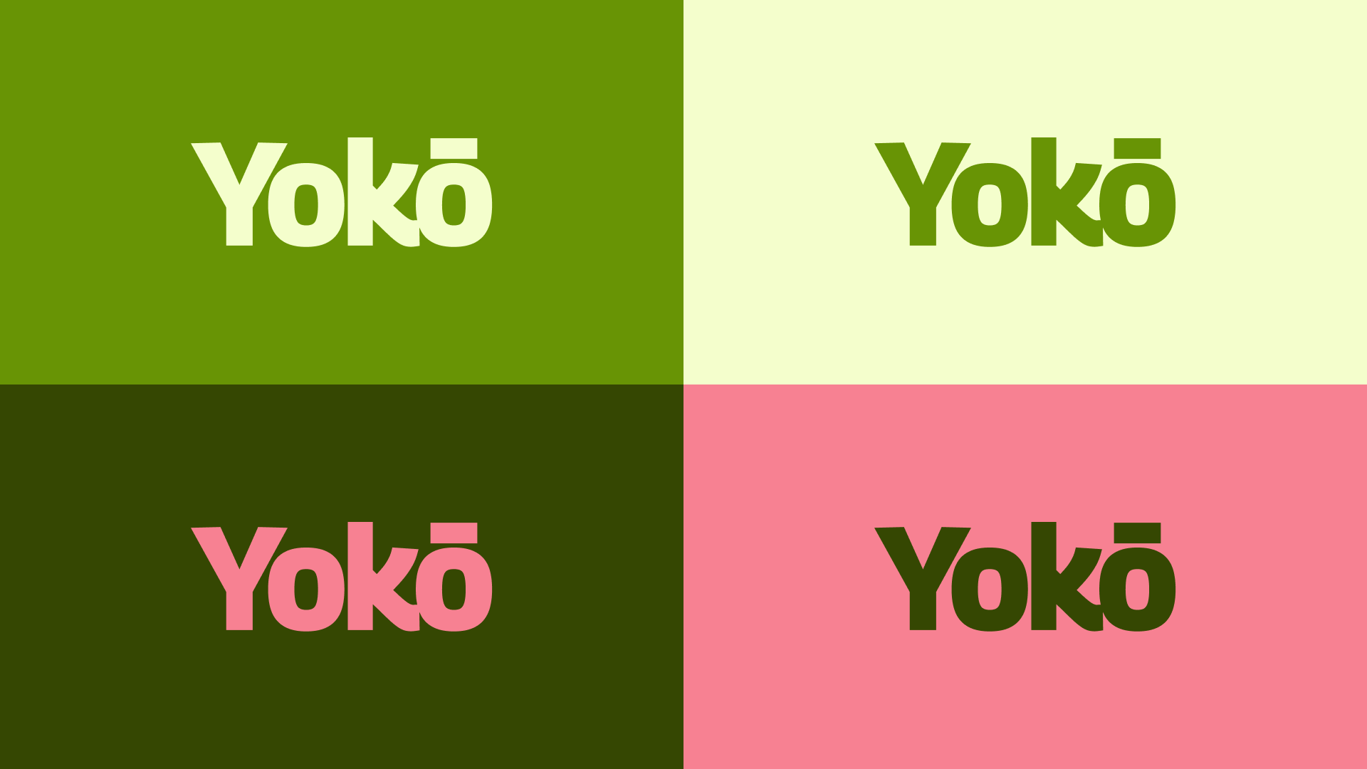 Image 2: Yokō matcha bar branding color palette variations coral pink and olive green