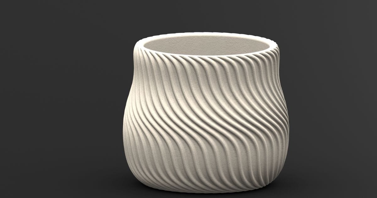 Image 4: 3D print home office minimal planter pot by moldesgroot