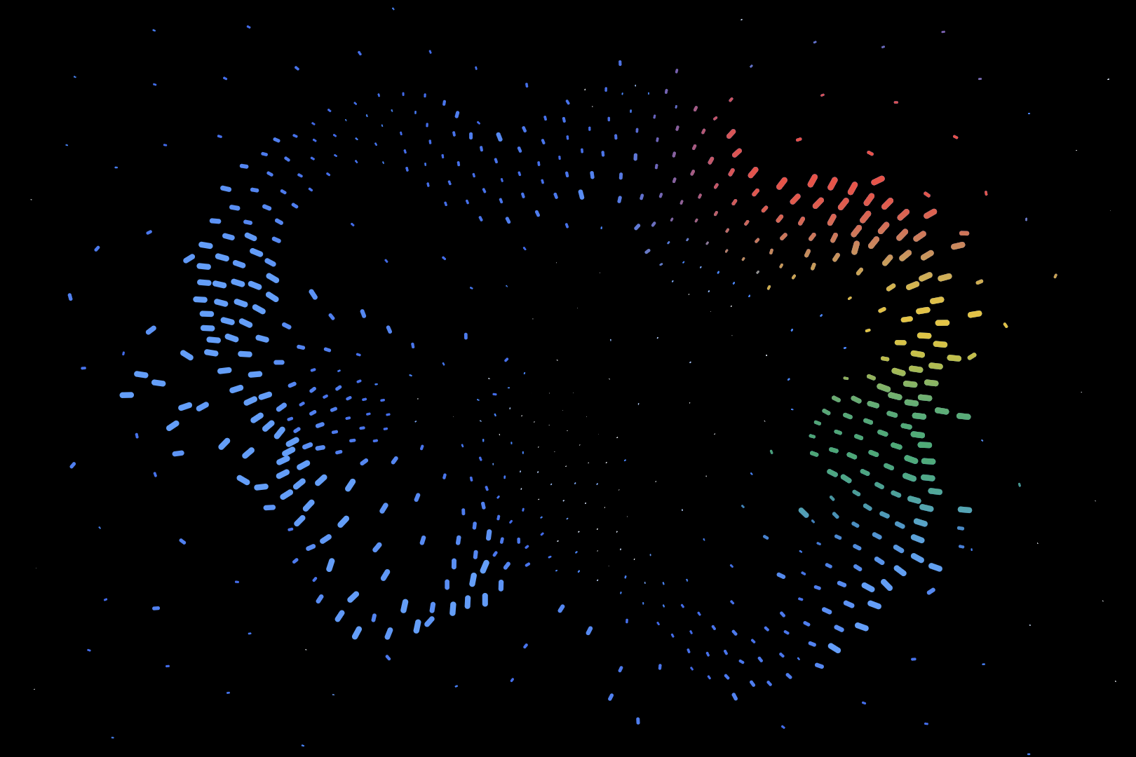 Image 2: Gemini visual identity motion design showing particle behaviour states