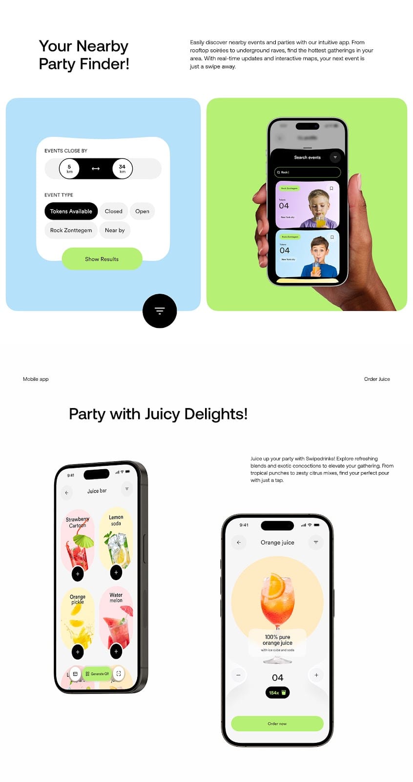 Image 11: Image from the Swipe Drinks: A Kid-Friendly UI UX Design Case Study article on Abduzeedo