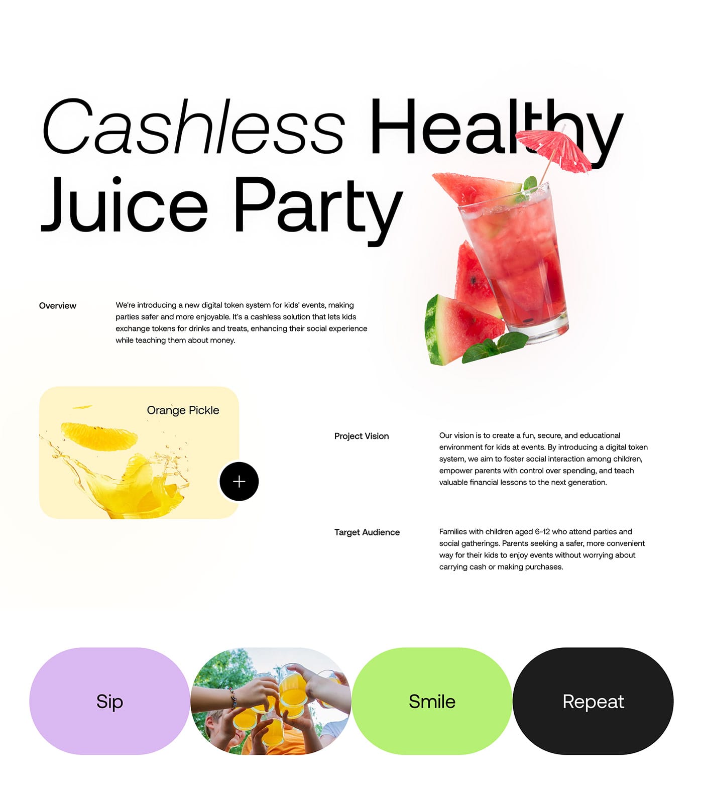 Image 2: Image from the Swipe Drinks: A Kid-Friendly UI UX Design Case Study article on Abduzeedo