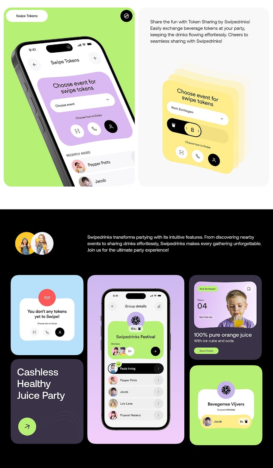 Image 12: Image from the Swipe Drinks: A Kid-Friendly UI UX Design Case Study article on Abduzeedo