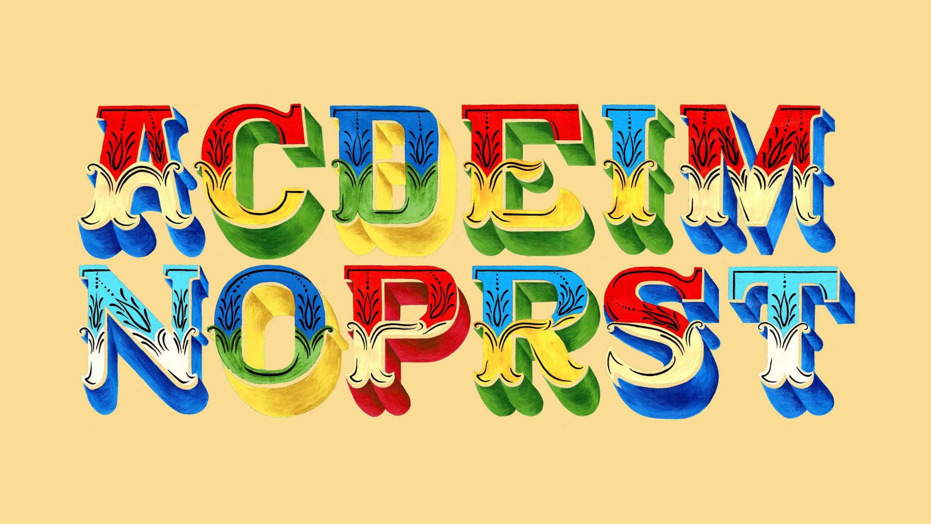 Image 7: A showcase of the custom 'Aberta' typeface highlighting its unique, flowing character shapes.