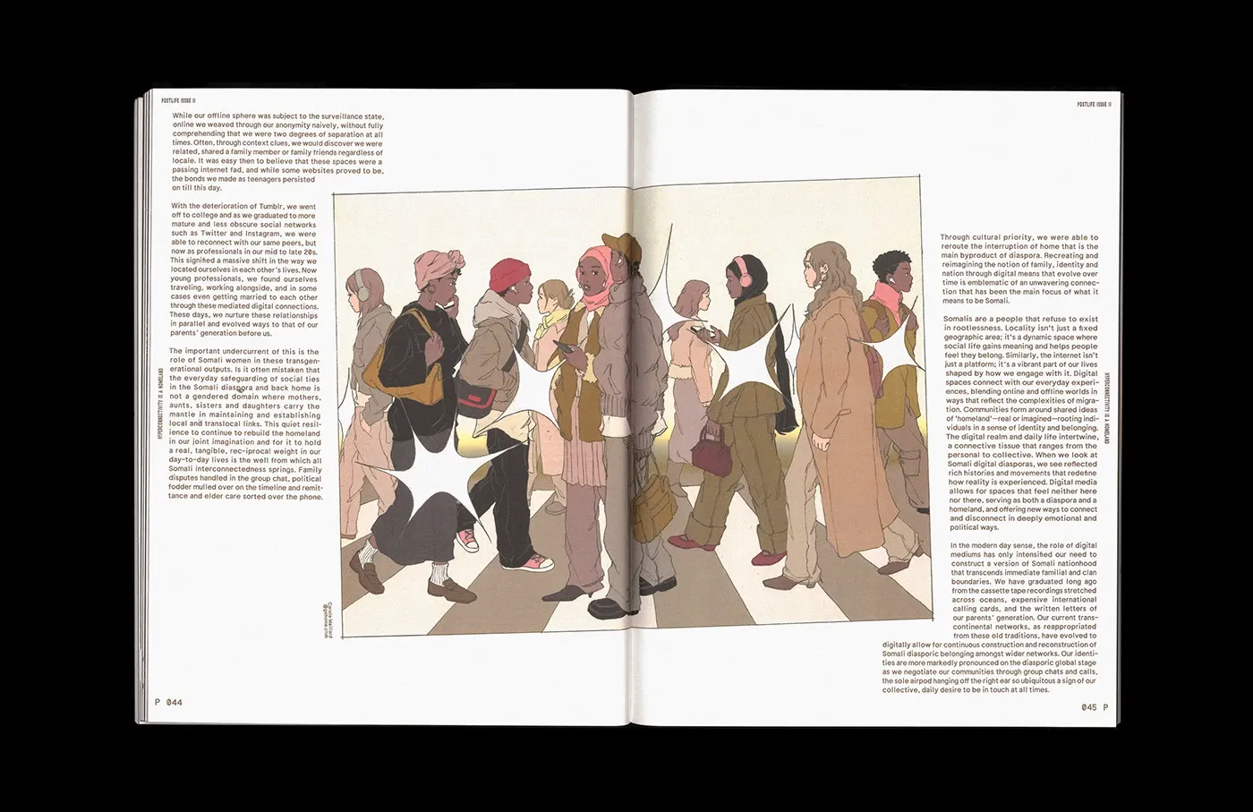 Image 6: Postlife Magazine Issue Two editorial design text layout spread