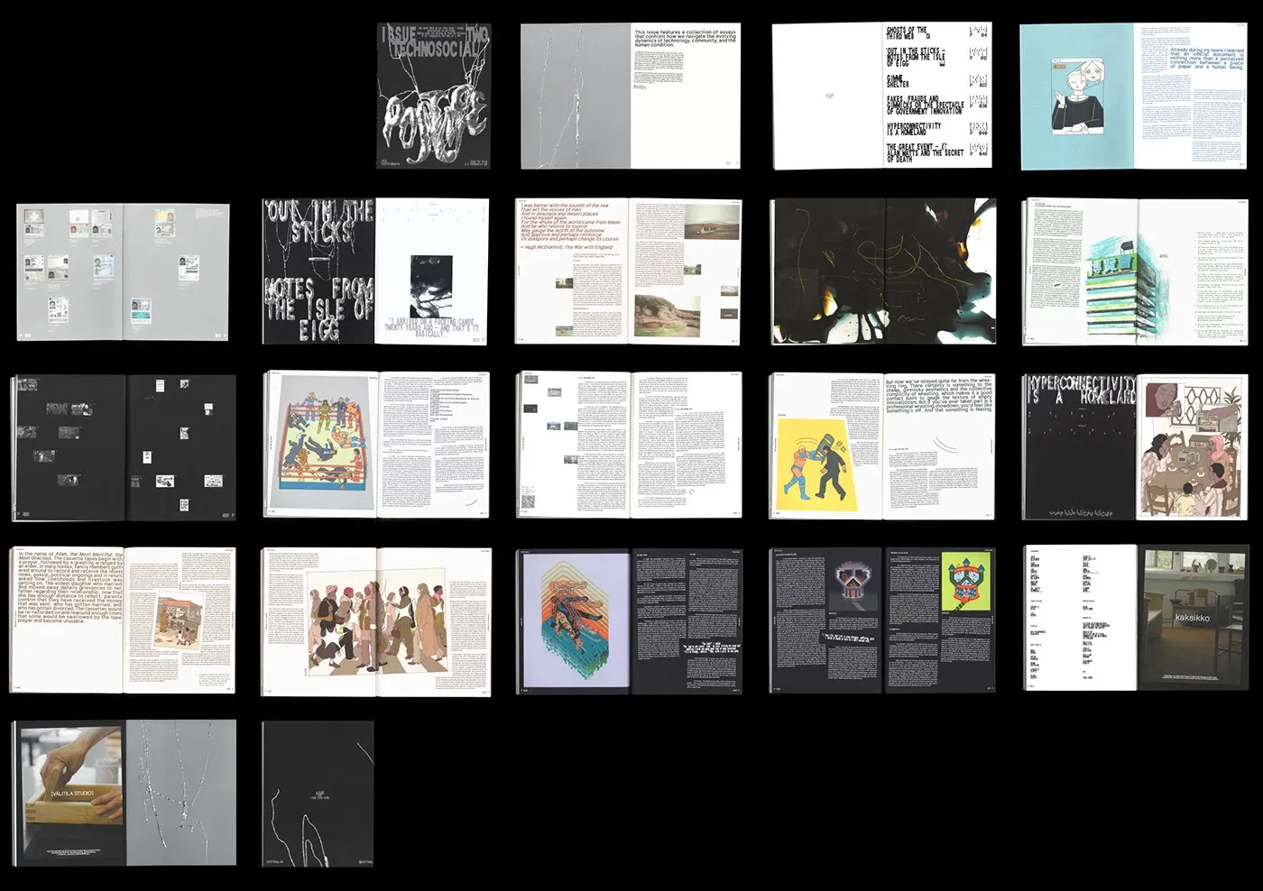 Image 8: Postlife Magazine Issue Two editorial design pages overview grid