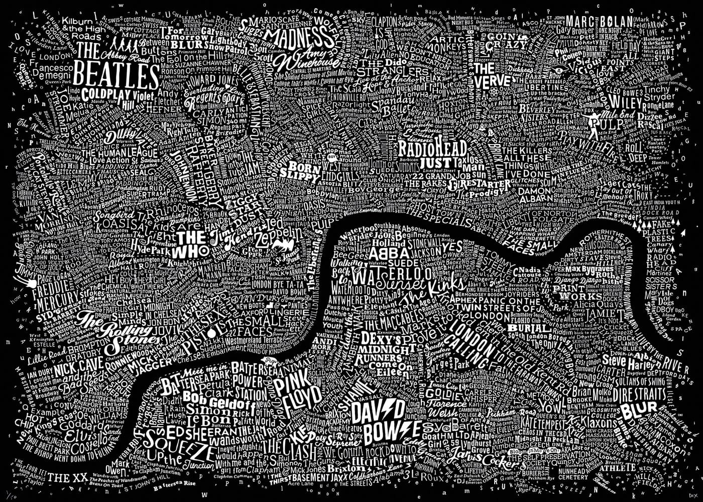 typographic maps of London