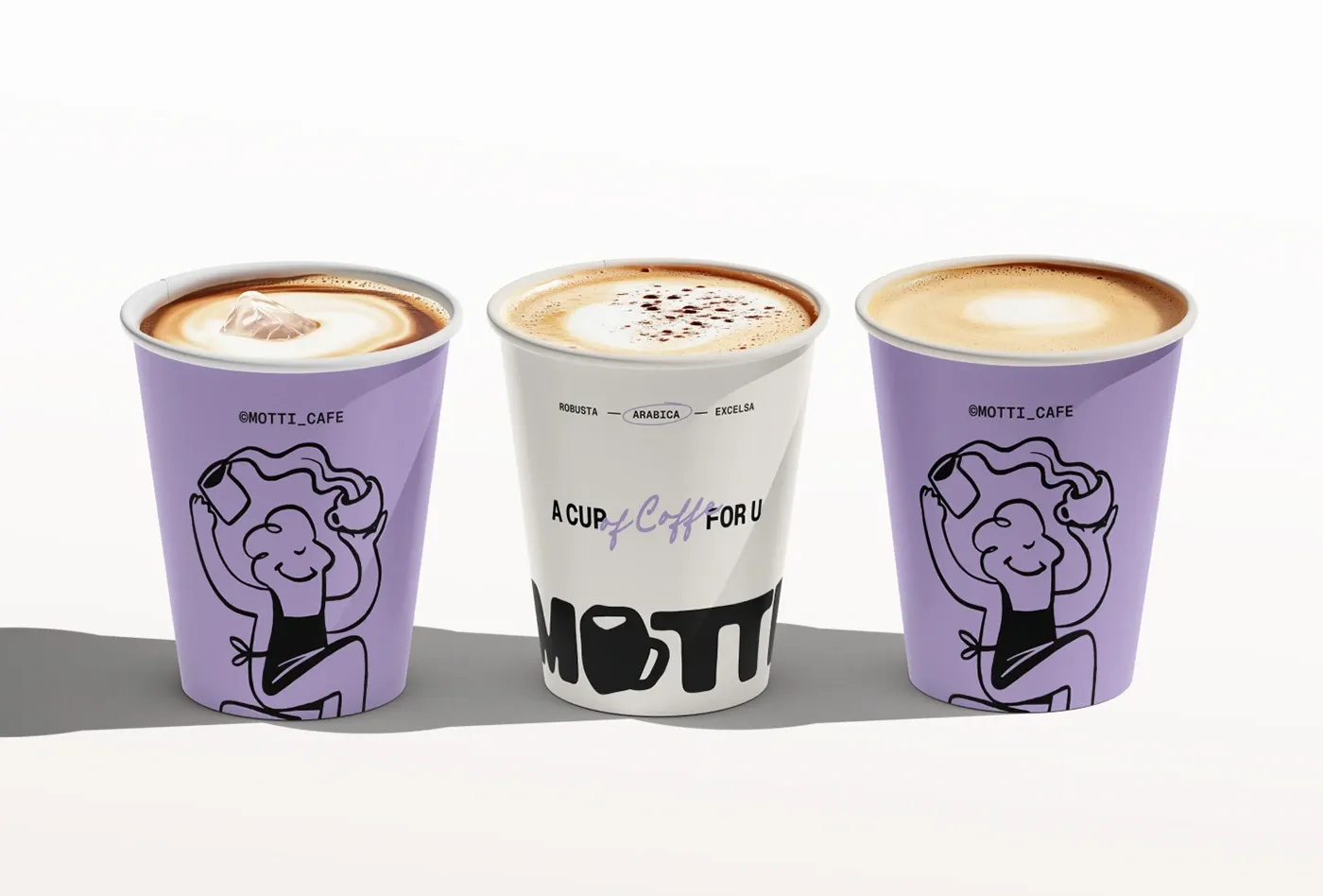 Cafe branding character mascot illustration with warm terracotta palette
