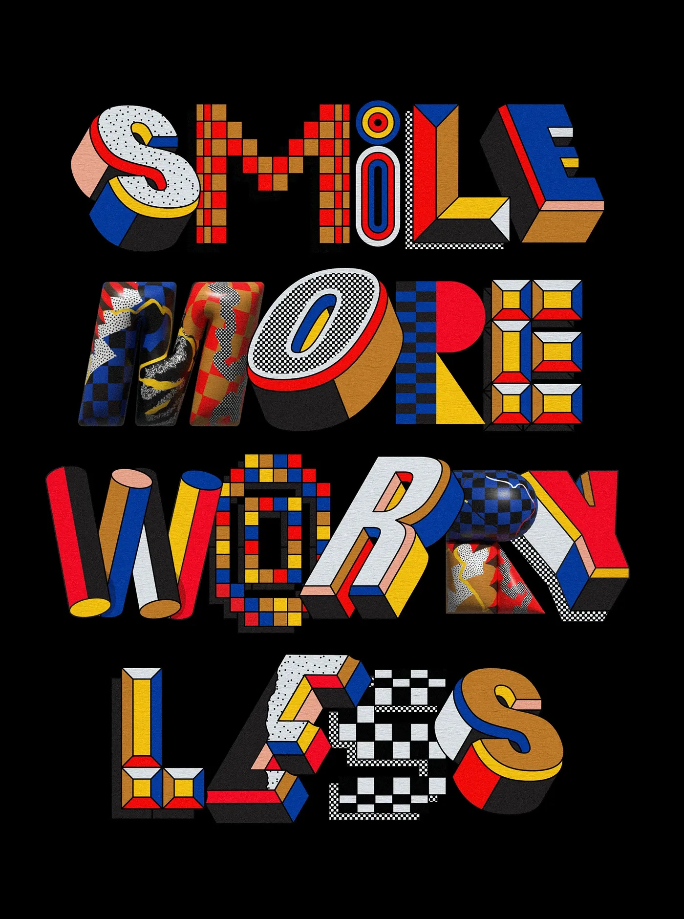 Image 1: Textured typography with halftone patterns and grid system by Andrew Footit