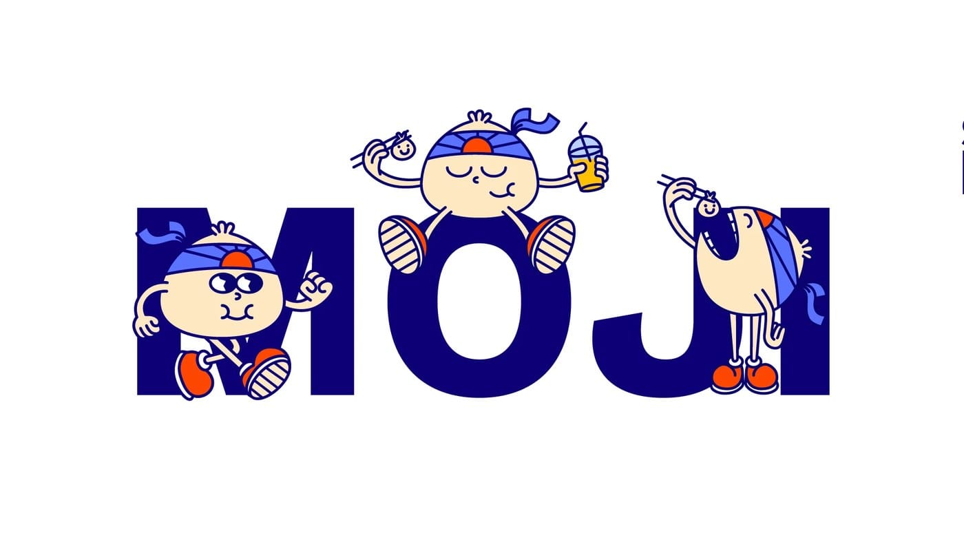 Image 2: Momo & Co restaurant brand identity cobalt blue orange palette by Brandtown Studio