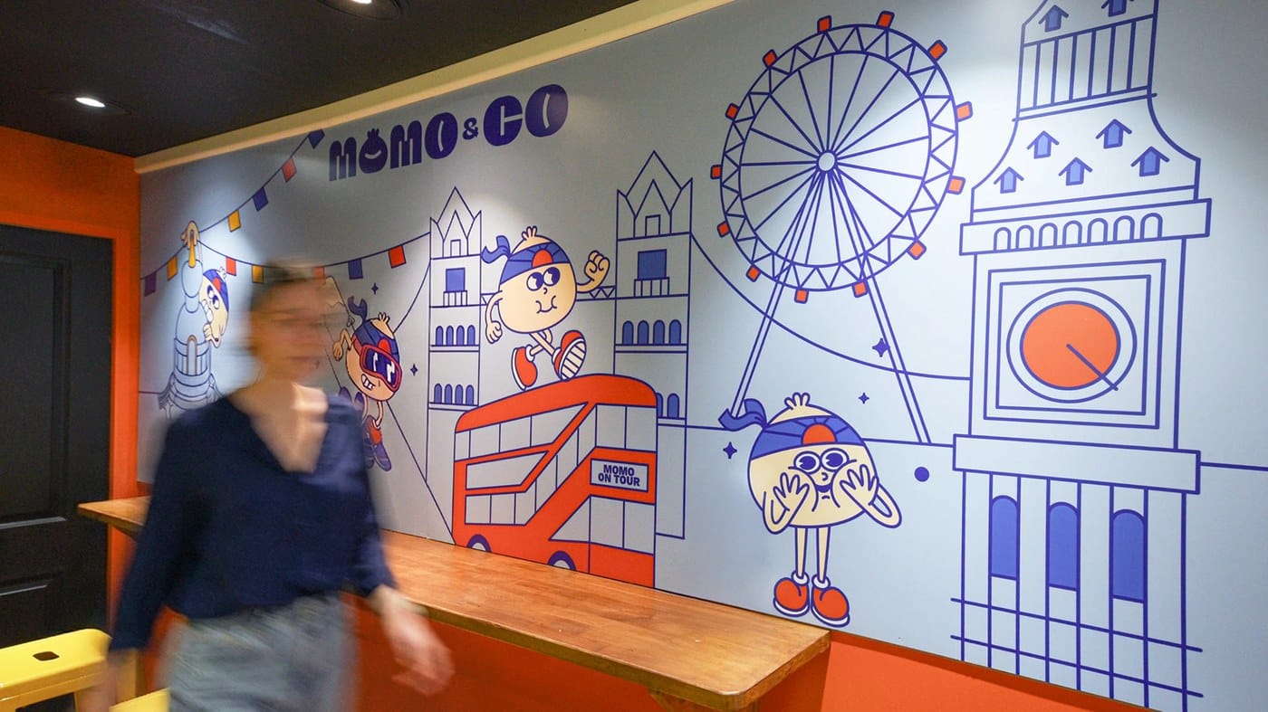 Image 3: Momo & Co restaurant brand identity packaging and environmental graphics by Brandtown Studio