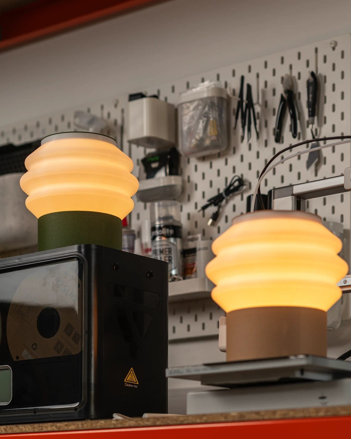 Image 3: Drop Light 3D printed lamp translucent shade soft light diffusion