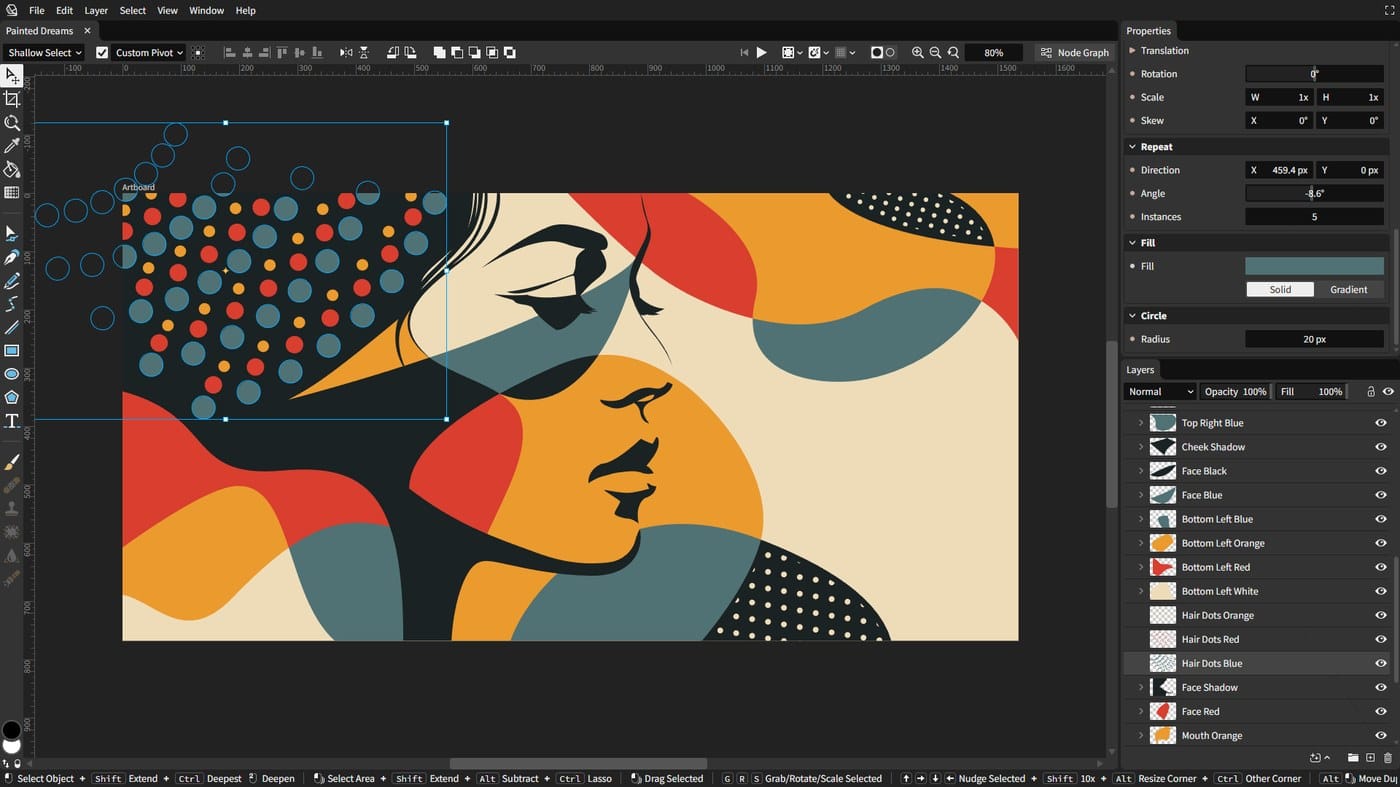 Image 3: open source vector editor Graphite painted dreams node-based compositing demo