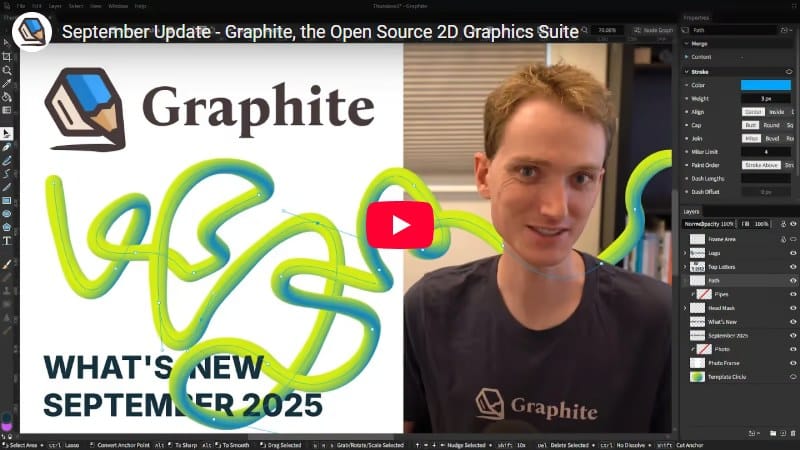 Image 5: Graphite open source vector editor September 2025 update preview