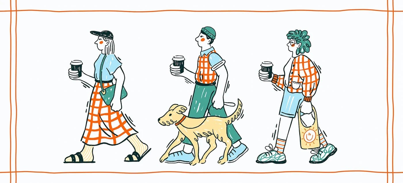 Image 4: GRID coffee shop brand identity design — signage and merchandise applications with single orange accent