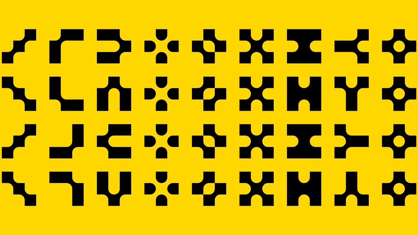 Image 5: Budapest cultural center brand identity ochre accent pattern detail