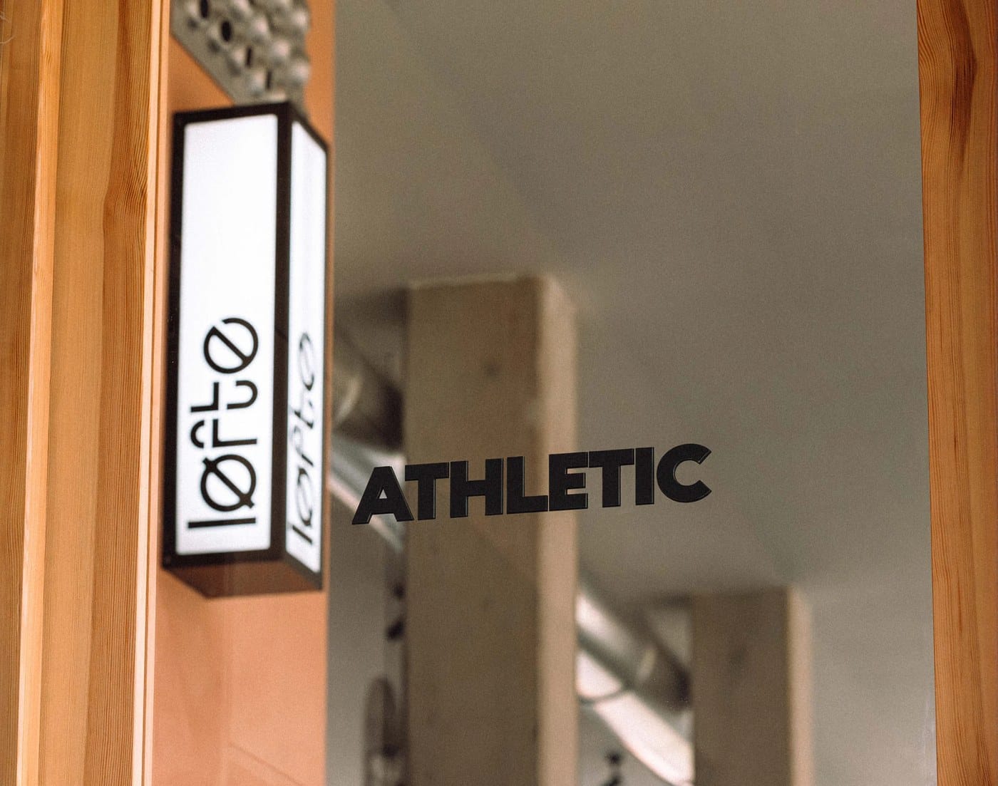 Image 7: gym brand identity environmental typography logo concept