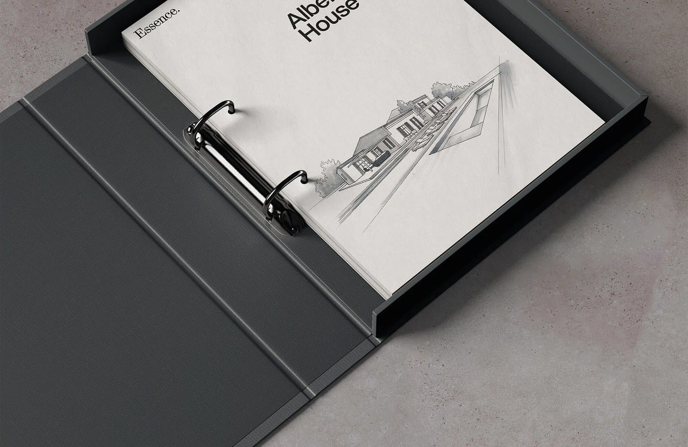 Image 6: Essence visual identity system office binder documentation details