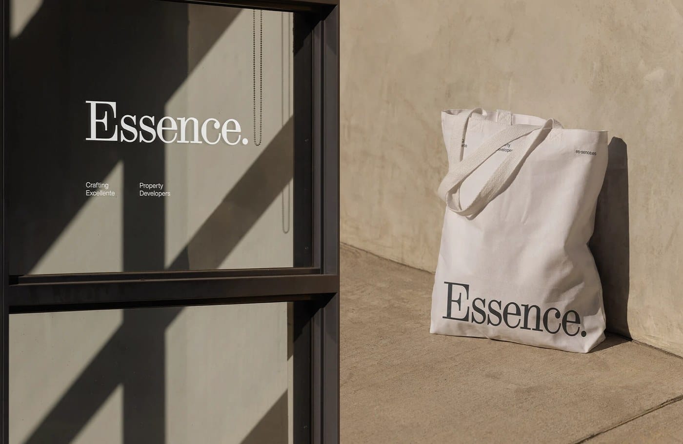 Image 8: Essence visual identity system architectural project concrete facade