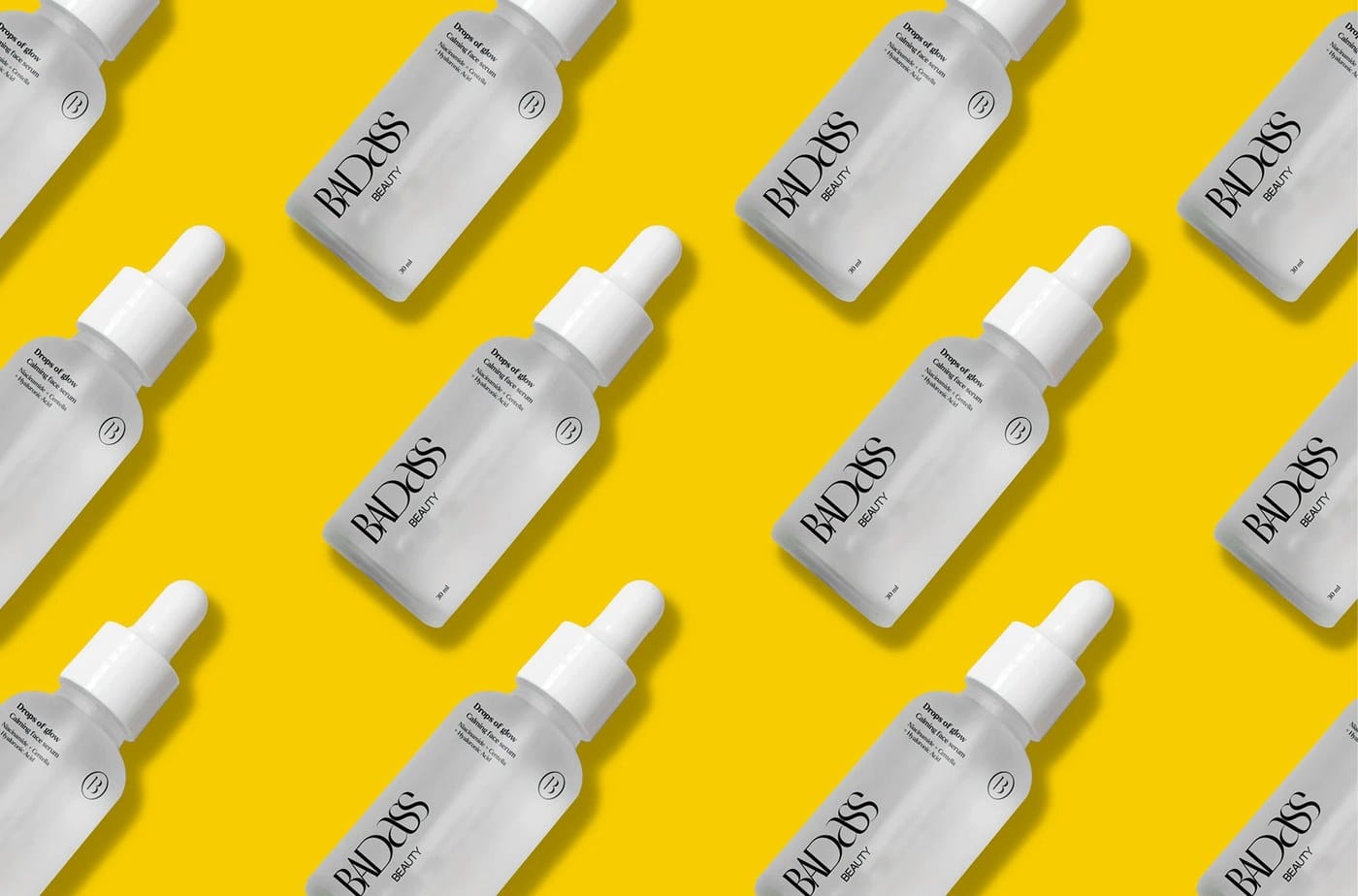 Image 5: Badass Beauty skincare brand identity packaging design system application