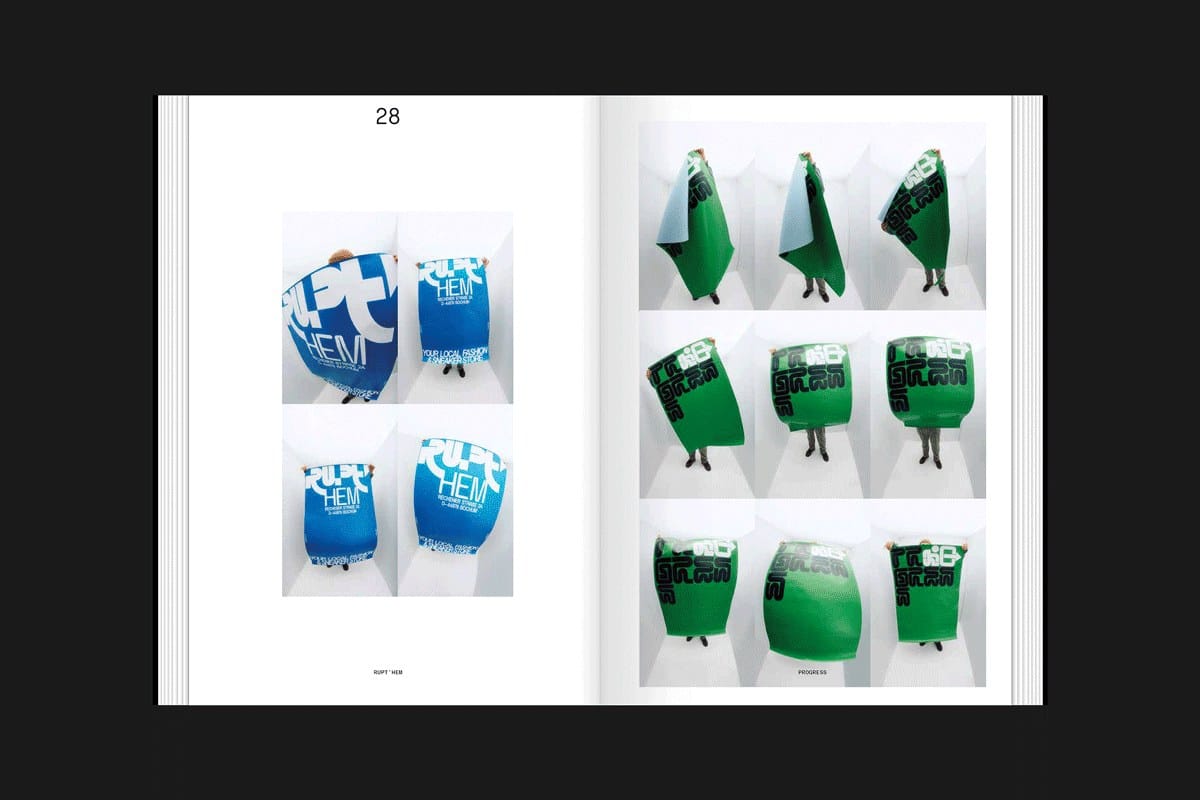 Image 3: poster book design spread with condensed sans and gothic block type by Cihan Tamti