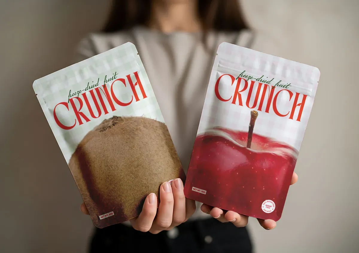 Crunch Bold Freeze-Dried Fruit Snack Brand Design