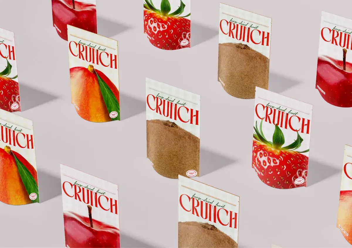 Crunch Bold Freeze-Dried Fruit Snack Brand Design