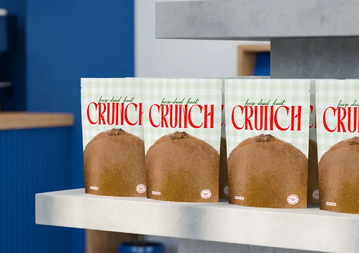 Crunch Bold Freeze-Dried Fruit Snack Brand Design