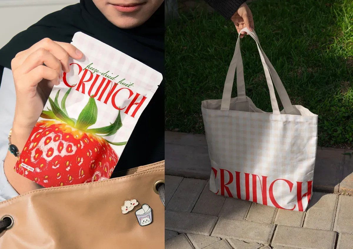Crunch Bold Freeze-Dried Fruit Snack Brand Design