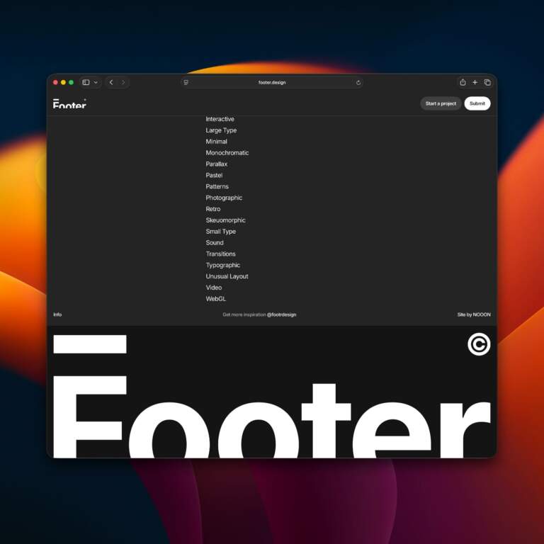 Image 1: Footer Design Inspiration: The Only Gallery on Earth