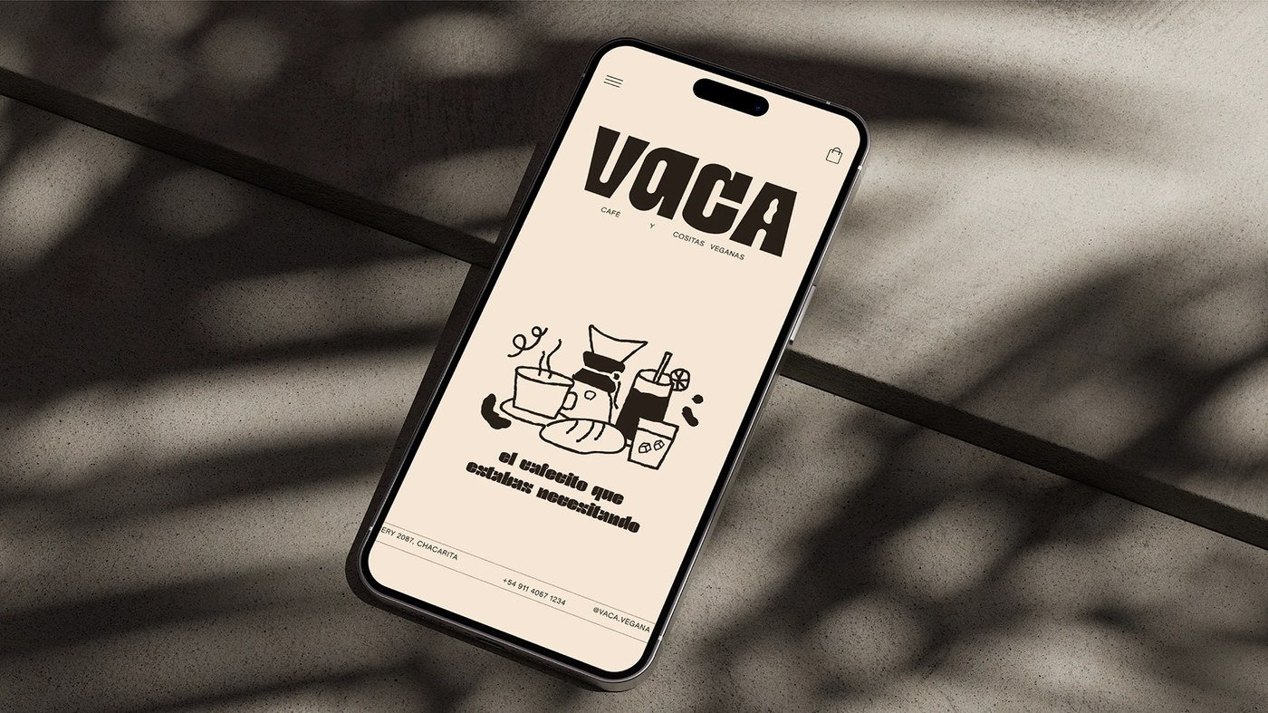 Image 1: VACA Branding hero shot — display typography design by Micaela Gushiken