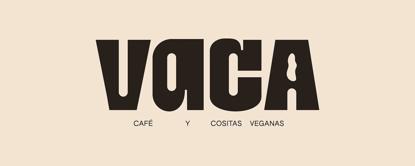 Image 2: VACA Branding detail view — display typography design by Micaela Gushiken