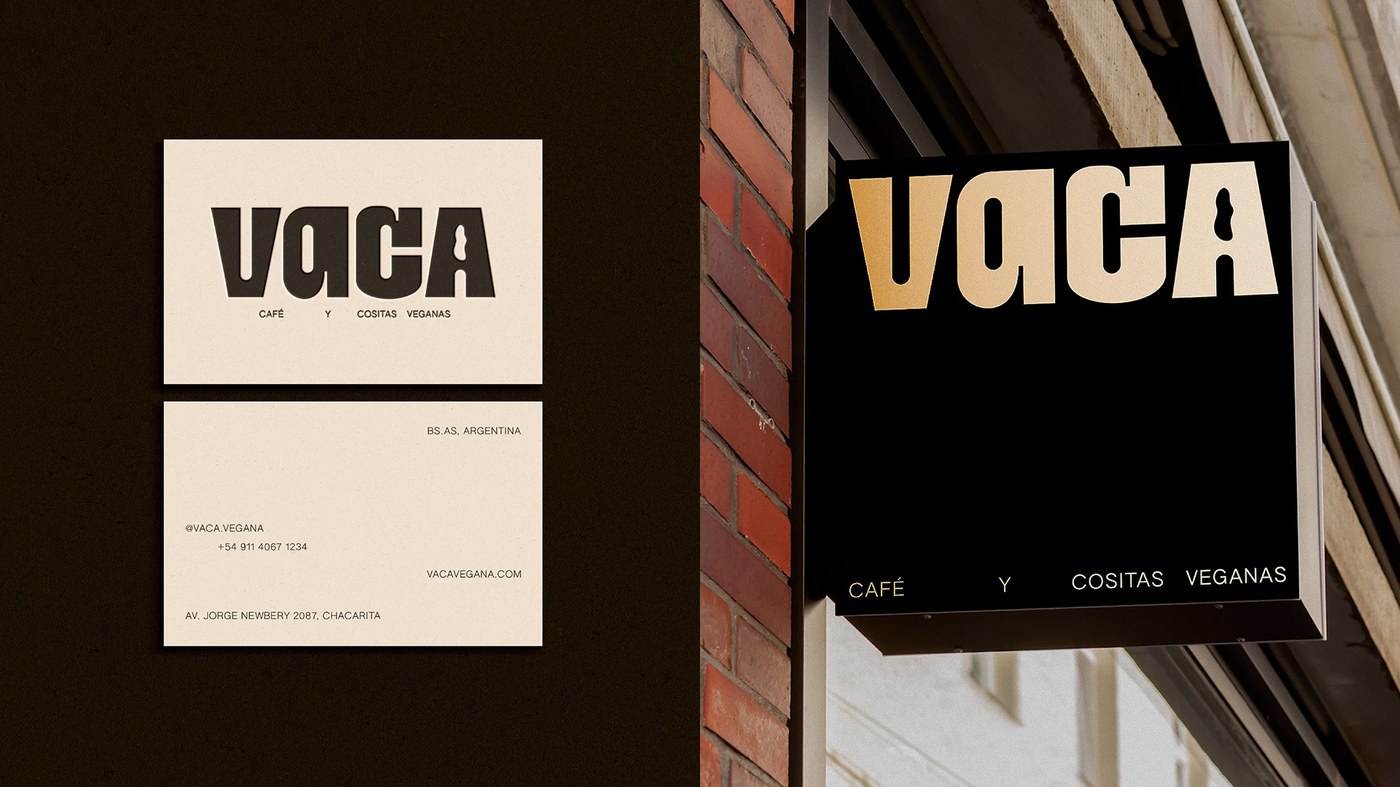 Image 3: VACA Branding system overview — display typography design by Micaela Gushiken