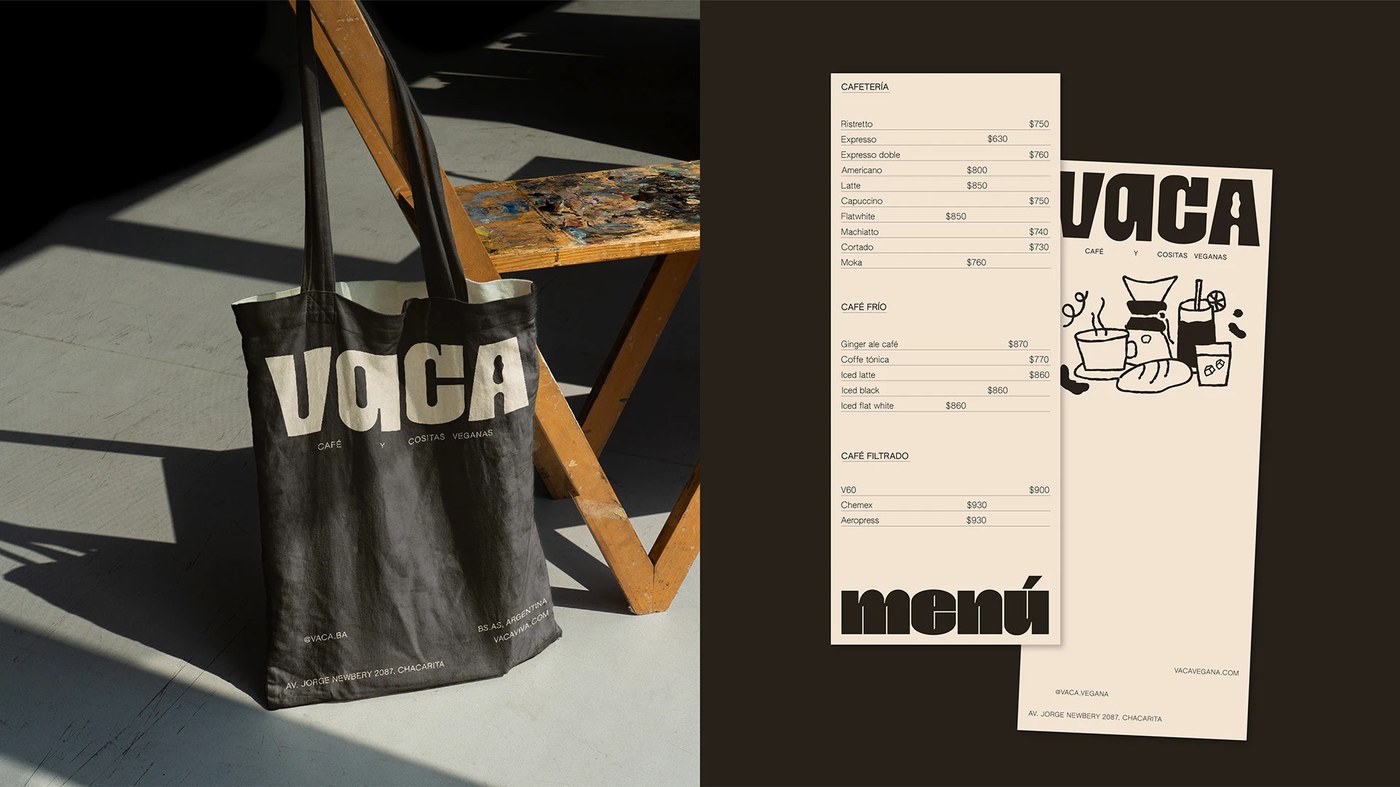 Image 4: VACA Branding composition detail — display typography design by Micaela Gushiken