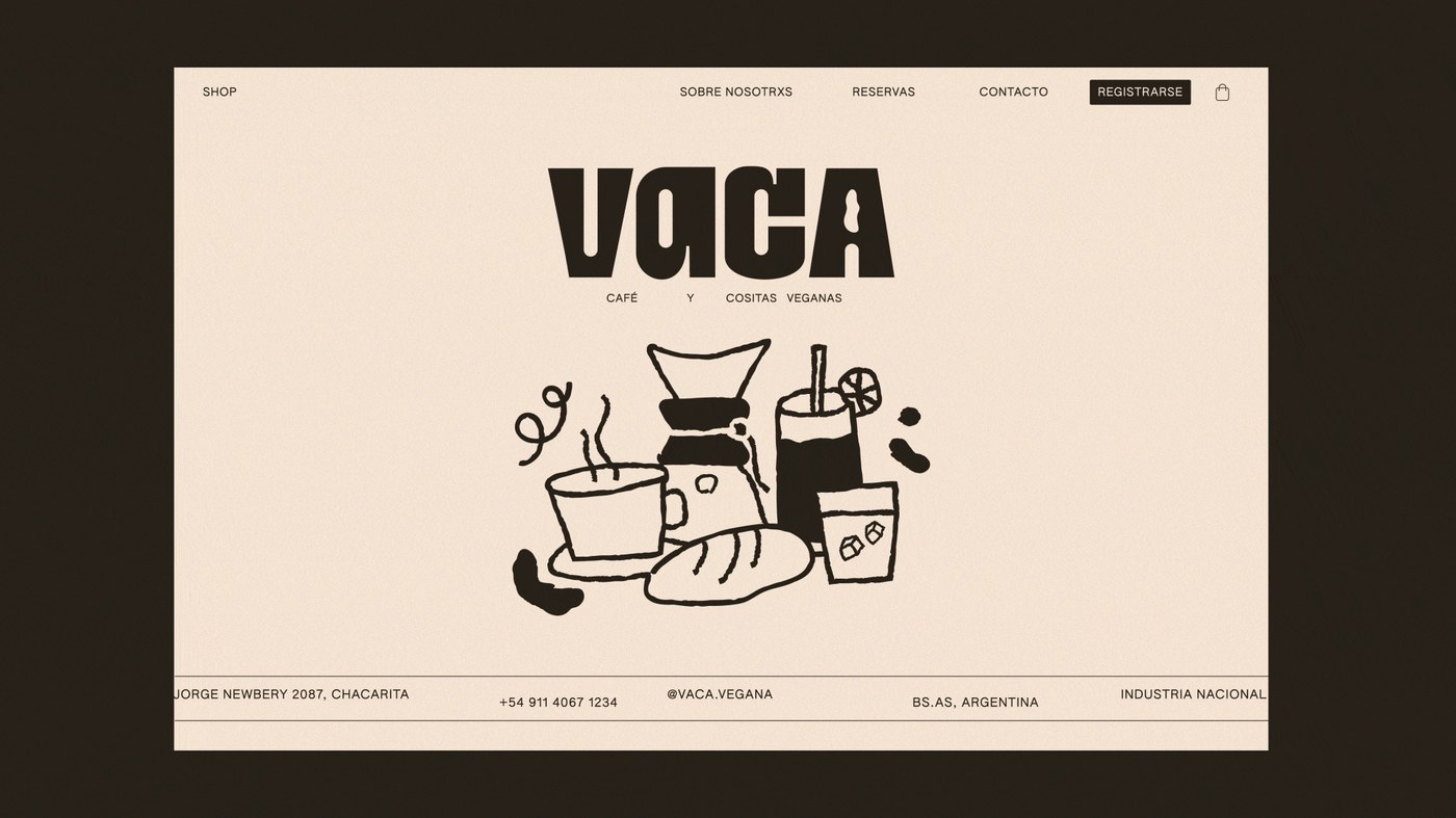 Image 5: VACA Branding alternate view — display typography design by Micaela Gushiken