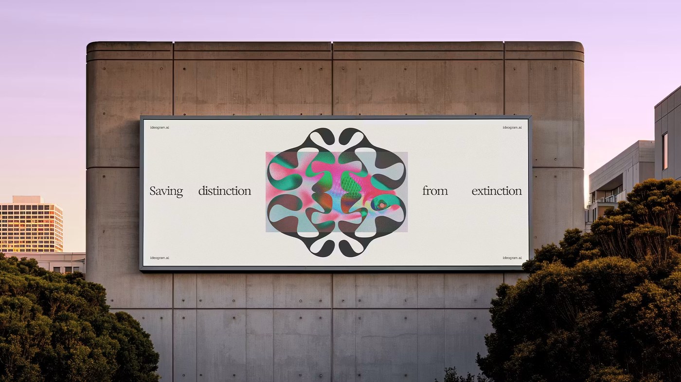 Image 2: Ideogram brand identity system outdoor billboard landscape — How&How
