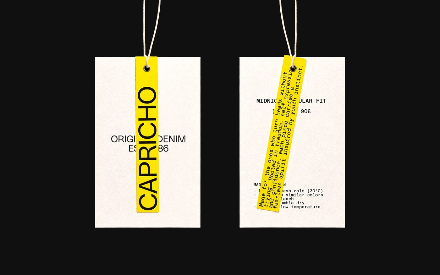 Image 4: Printed brand collateral showing denim brand identity elements
