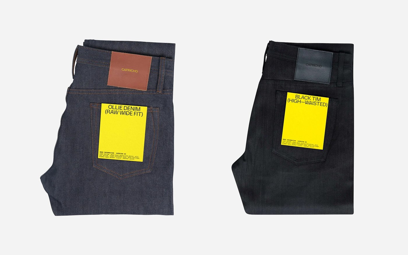 Image 5: Premium labels featuring the denim brand identity typography