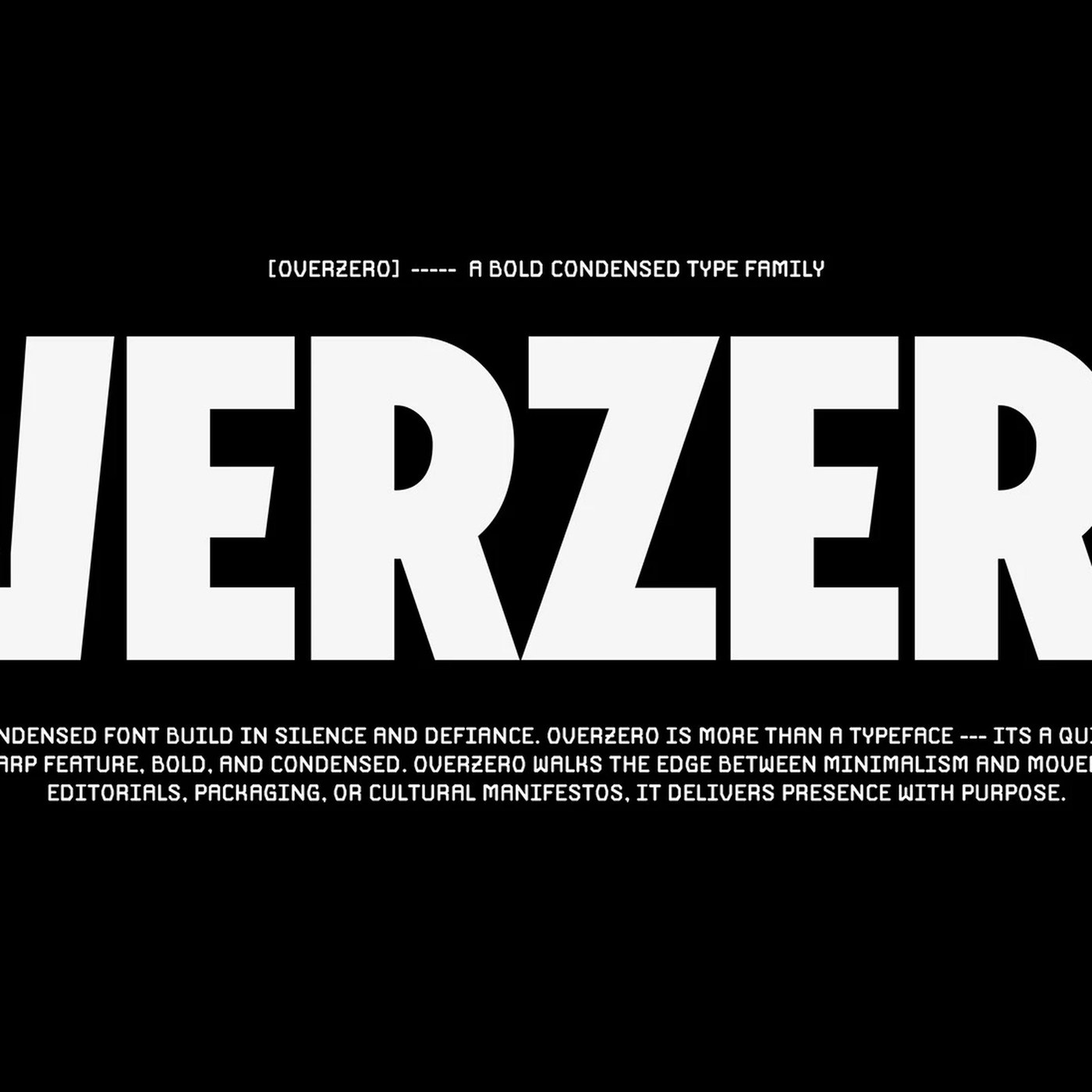 Overzero: Bộ font Condensed đậm nét lấy cảm hứng từ chữ gỗ và poster hiện đại