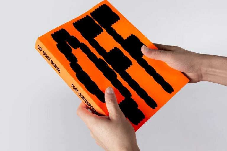 Image 1: OFF SPACE editorial design poster showing clean typography and layout.