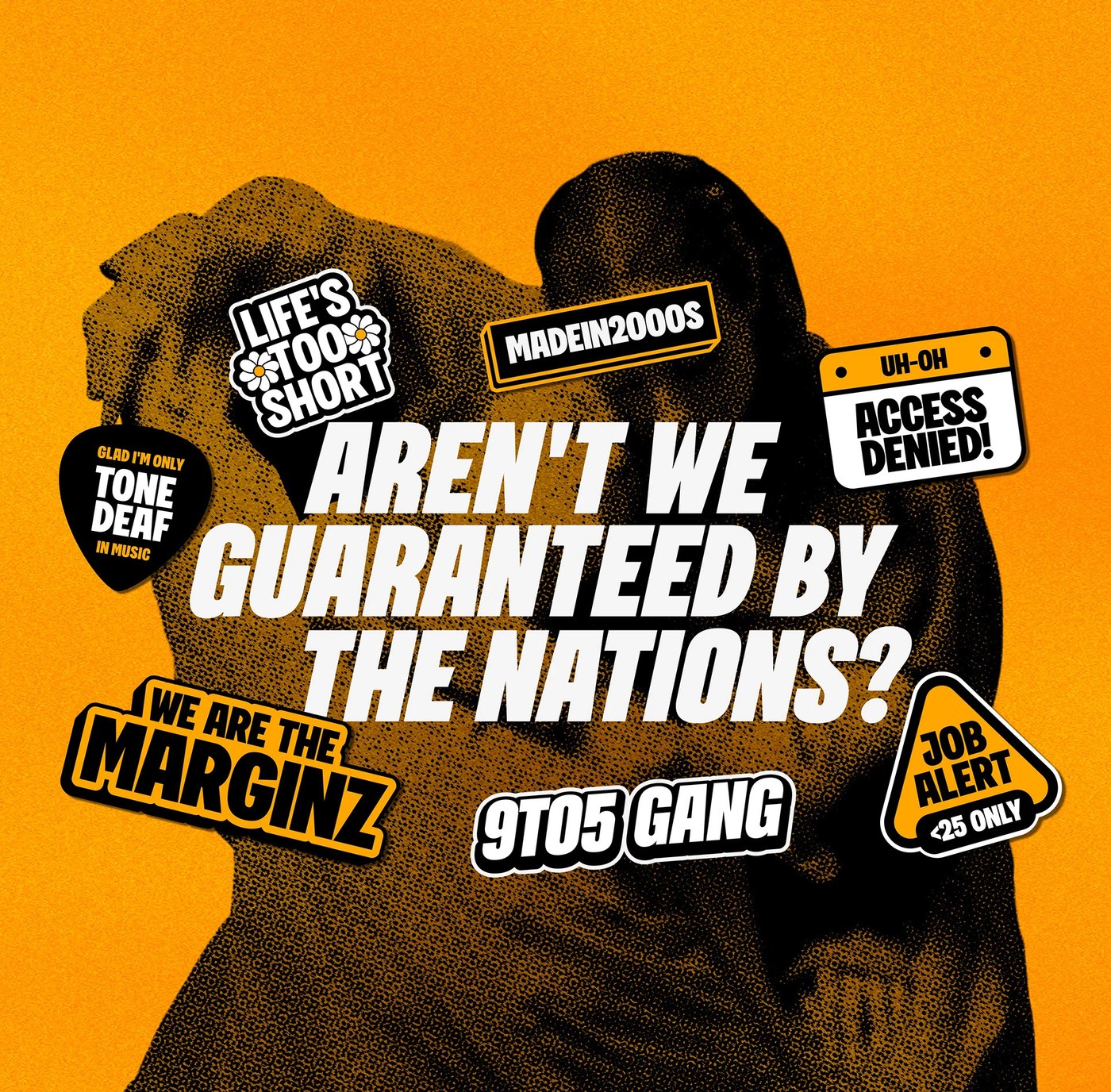 Image 7: bold condensed display typeface Overzero yellow and black poster art
