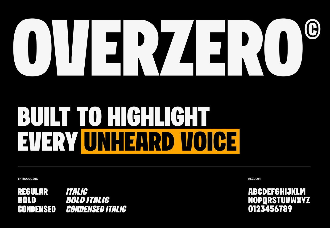 Image 4: bold condensed display typeface Overzero editorial layout specimen
