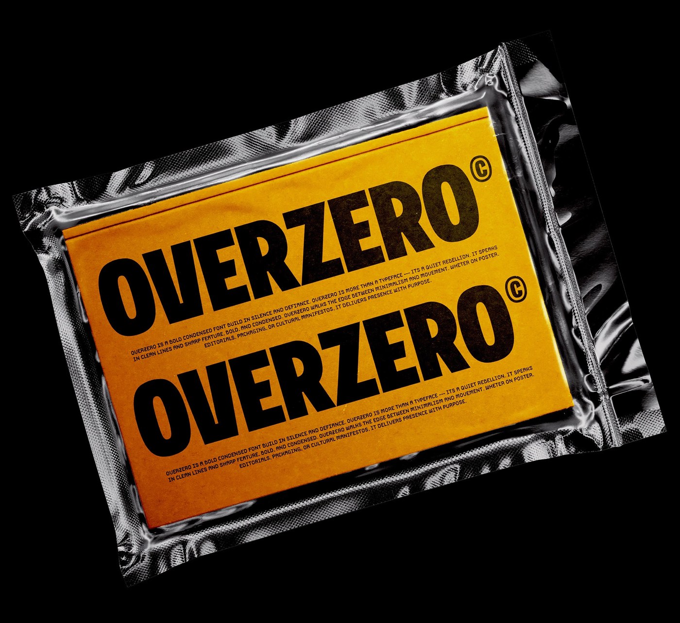 Image 5: bold condensed display typeface Overzero poster with raw texture