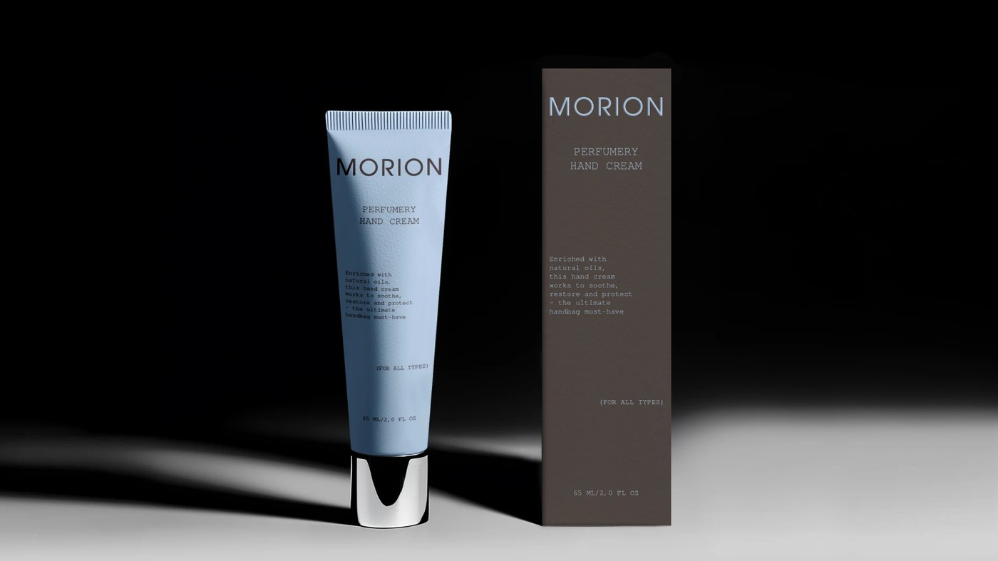 Image 6: Cosmetics packaging design with a side-by-side comparison of the dark grey dropper bottle and the cream jar under directional studio lighting.