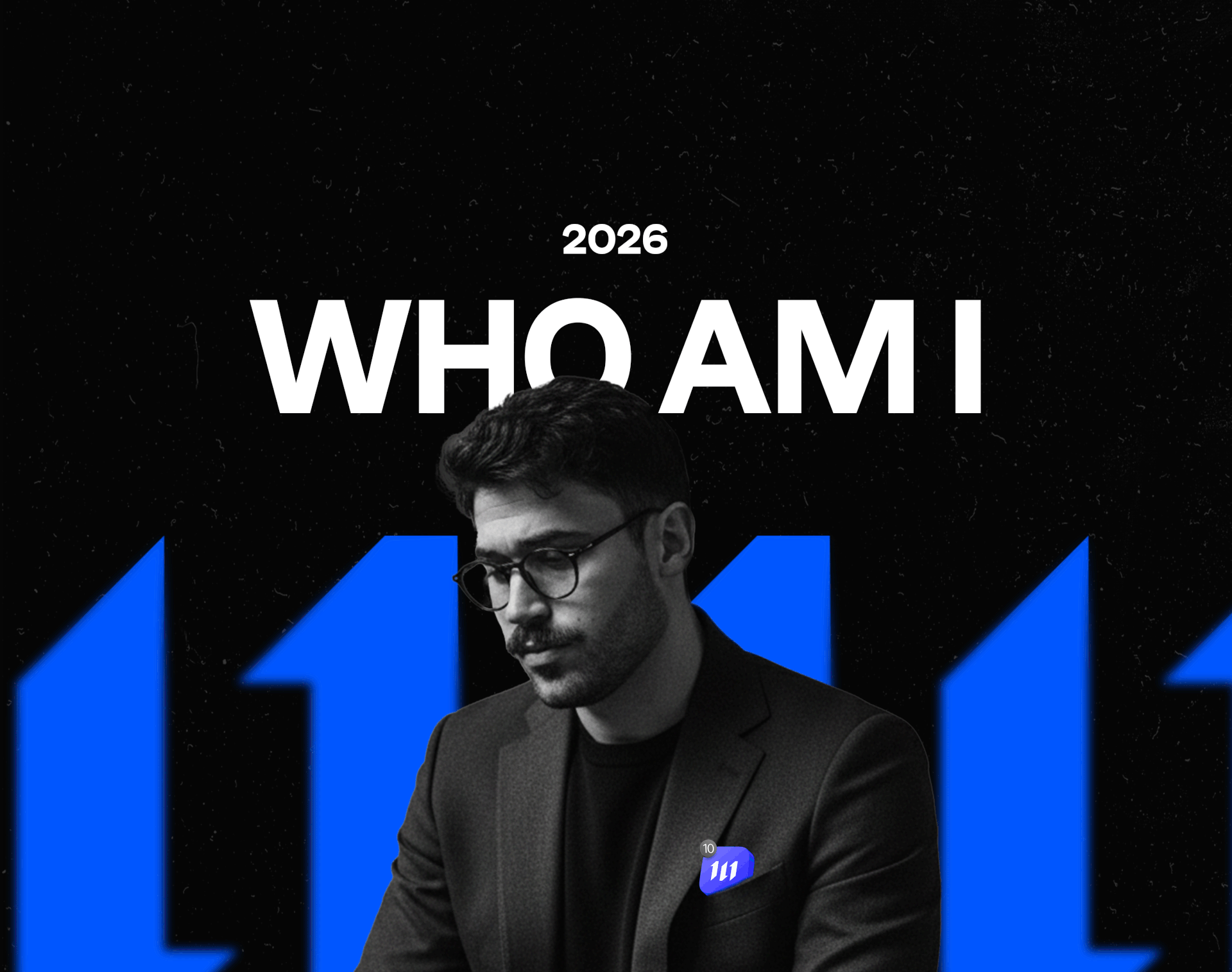 Image 3: Animated brand identity monogram on blue screen — personal brand identity designer by Mehdi Drd