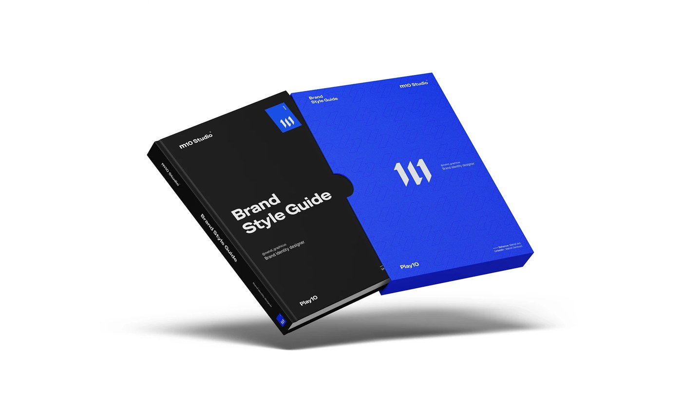 Image 5: M10 Studio digital layout design on a laptop screen — personal brand identity designer by Mehdi Drd