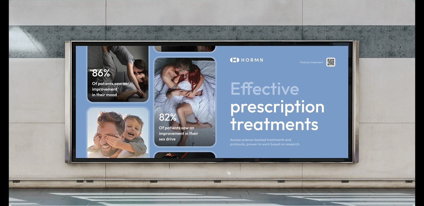Image 7: health tech app brand identity system billboard and dashboard mockup