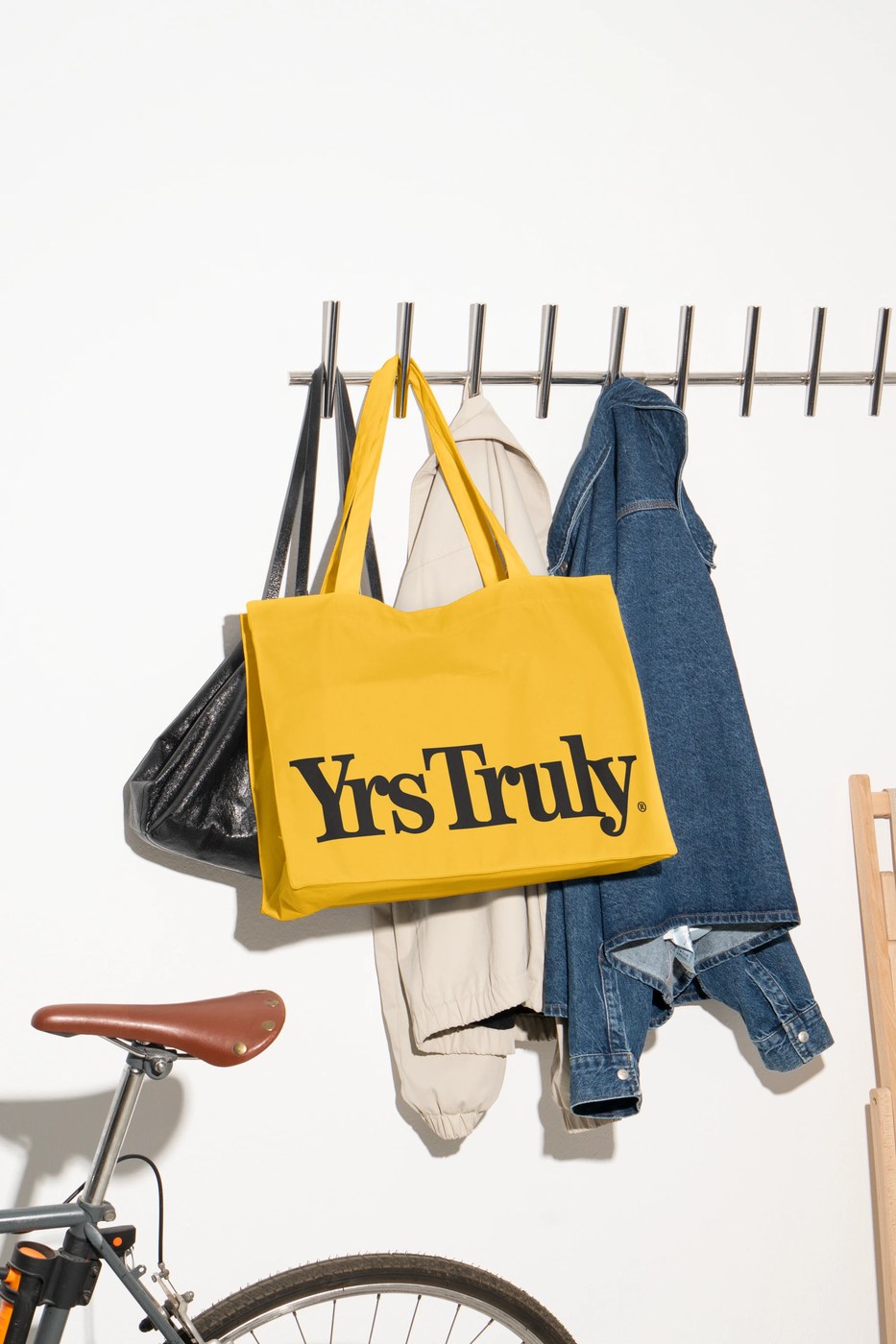 Image 2: visual identity system yellow tote bag