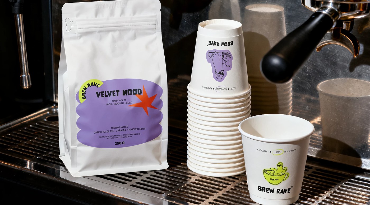 Image 3: BREW RAVE \ Identity \ Logo alternate view — brand identity design by Valeriia Oprishan